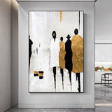 Hand Painted Oil Painting Abstract Figure Oil Painting on Canvas Original Gold Foil Acrylic Painting Custom Home Decor Living room Wall Decor Textured Wall Art