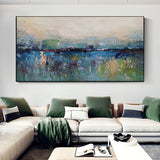 Handmade Oil Painting CanvasWall Art Decoration Abstract Knife Painting Landscape Black & White For Home Decor