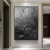 Hand Painted Oil Painting Black Acrylic Paintings Large Black 3D Textured Painting Abstract Black Painting Minimalist Abstract Wall Art for Living Room Art Decor