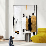 Hand Painted Oil Painting Abstract Figure Oil Painting on Canvas Original Gold Foil Acrylic Painting Custom Home Decor Living room Wall Decor Textured Wall Art