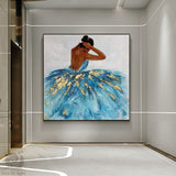 Handmade Oil Painting Abstract Ballerina Painting On Canvas Ballet Dancer Wall Art Dancing Girl Acrylic Painting Modern Ballerina Art For Living Room Office