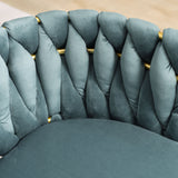 Living Room Chairs,Velvet Makeup Vanity Chair with Back Arm Modern Bedroom Accent Chair Elegant Comfy Single upholstered Chair with Gold Metal Legs(2 SET)